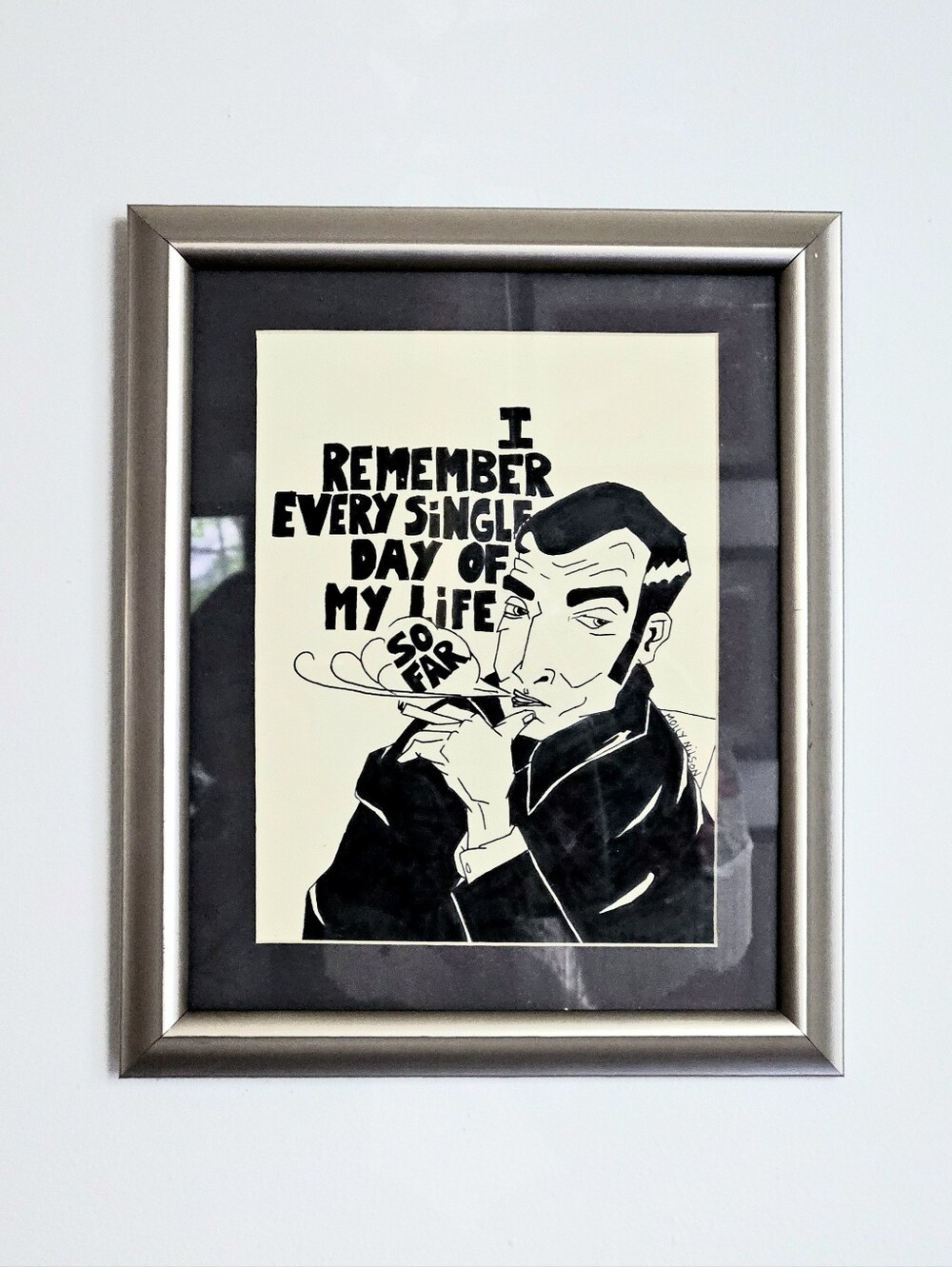 FRAMED ORIGINAL Black & Cream Illustration- Molly Nilsson Lyrics
